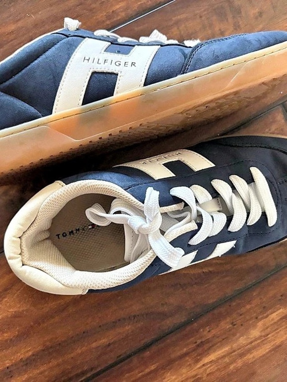 Tommy Hilfiger Logo Gum Sole Sneaker Color Block Blue & White Sneakers